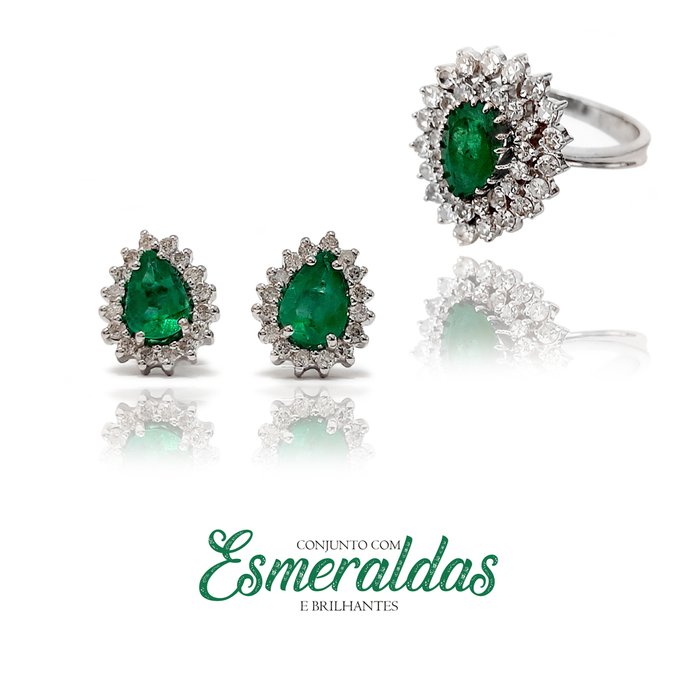 imagem Conjunto Aurora em Ouro branco 18k. 
