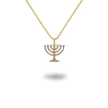 imagem Corrente em Ouro 18k. com pingente Candelabro com brilhantes