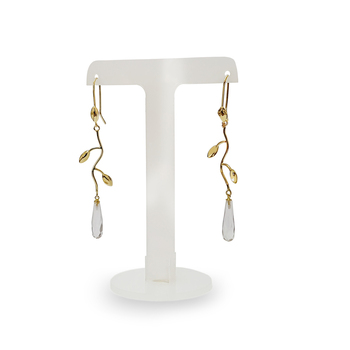 imagem Par de brincos em Ouro 18k. ramo com cristal