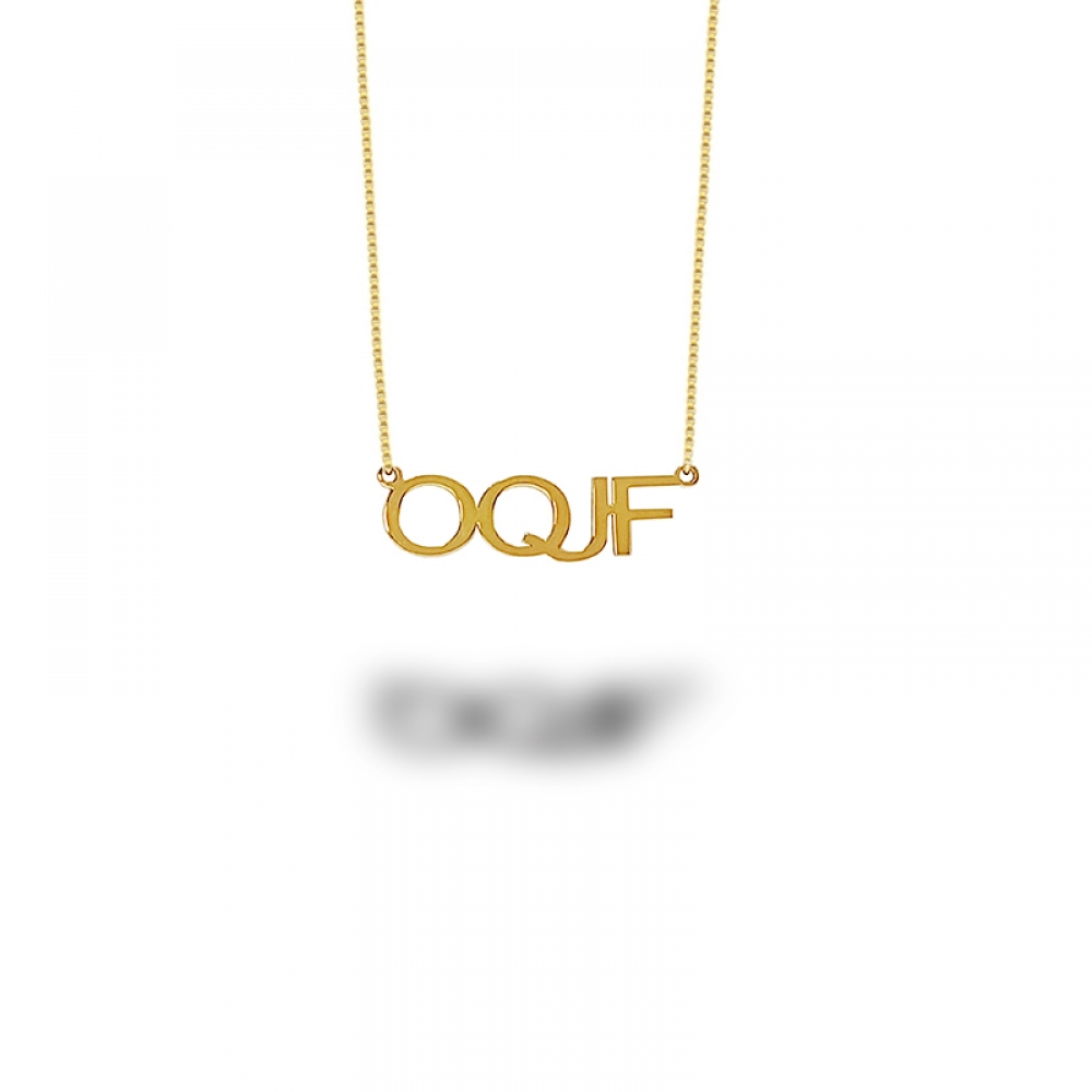 imagem Corrente com Pingente OQJF em Ouro 18k