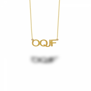 imagem Corrente com Pingente OQJF em Ouro 18k