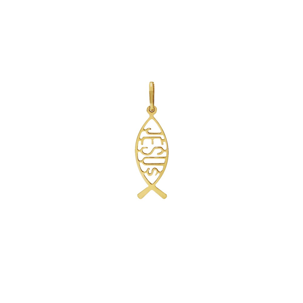 imagem Pingente em Ouro 18k. peixe simbolo Jesus