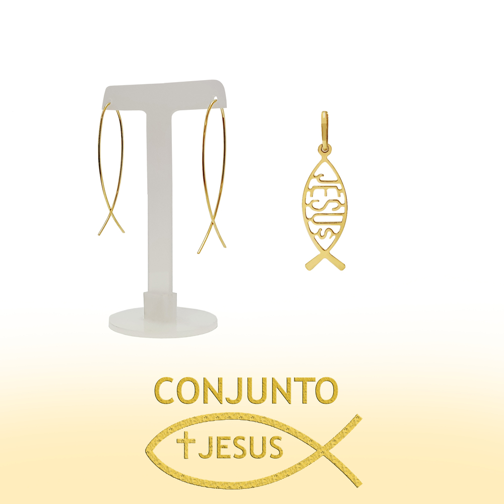 imagem Conjunto Jesus em Ouro 18k.