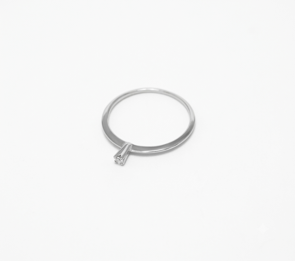 imagem Anel Thin Solitaire em Prata 925