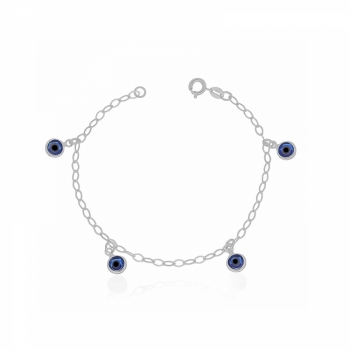 imagem Pulseira feminina em Prata 925 Olho Grego