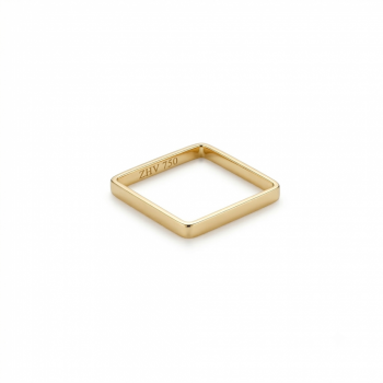 imagem Anel Quadrado em Ouro 18k.