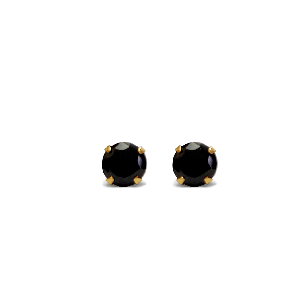 imagem Par de brincos em Ouro 18k zircônia negra